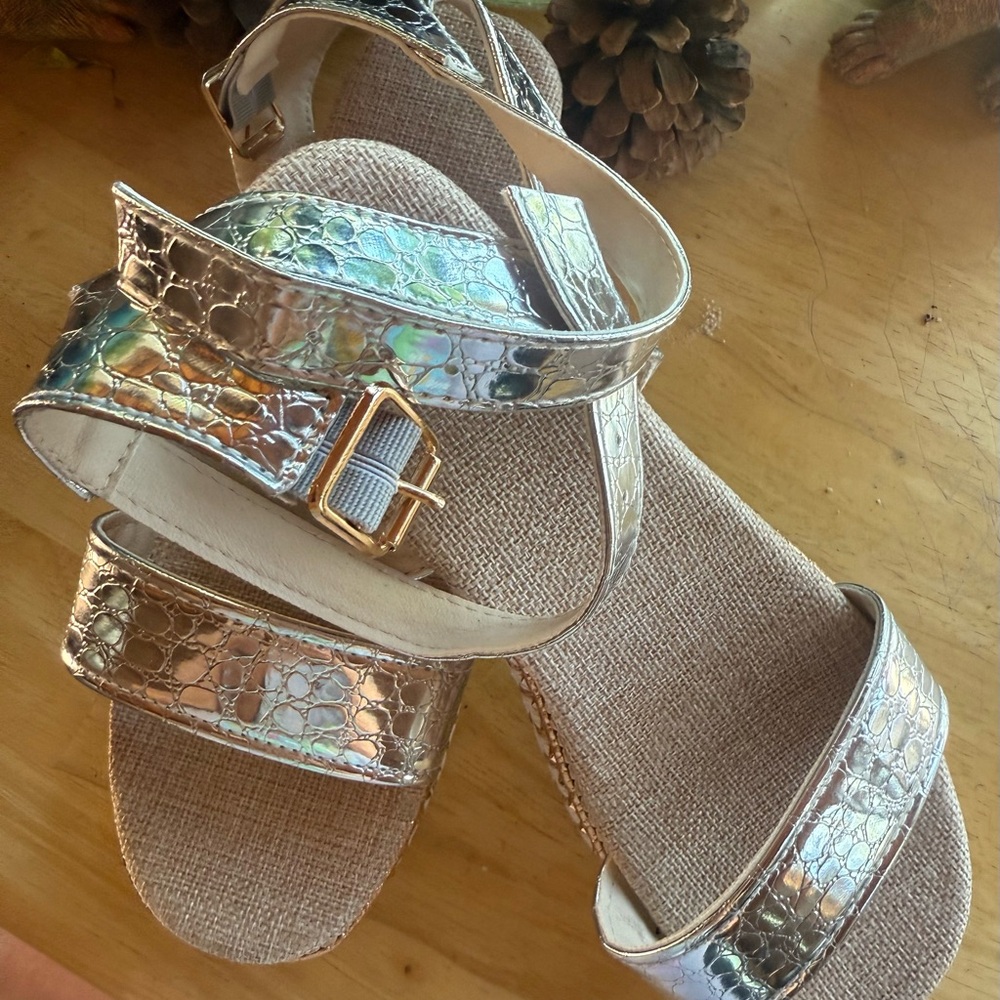 Silver Strappy Sandals